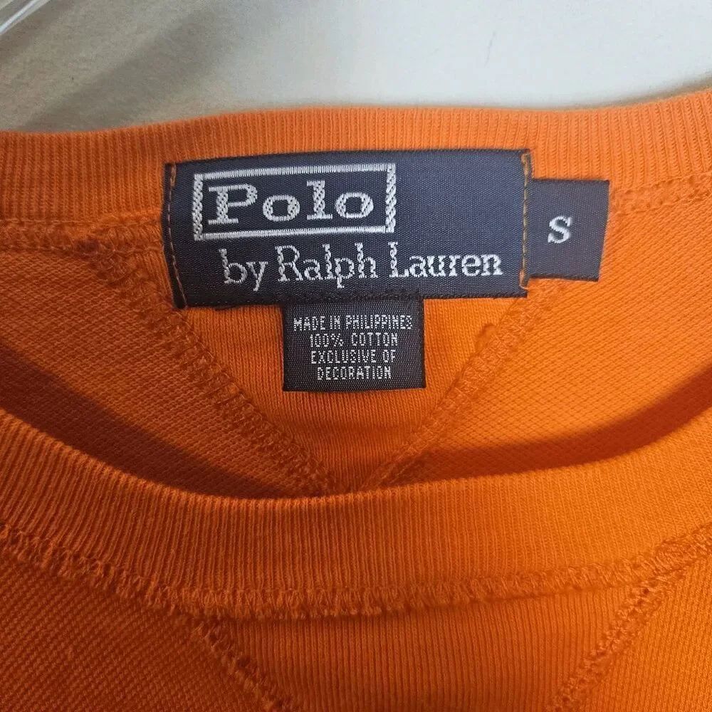 Polo by Ralph Lauren Lightweight Crew neck Long Sleeve Knit Pullover Men's Orang - Picture 3 of 3
